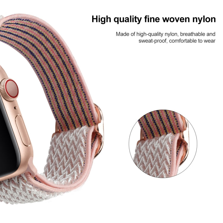 Wave Texture Nylon Watch Band For Apple Watch Ultra 49mm&Watch Ultra 2 49mm / Series 9&8&7 45mm / SE 3&SE 2&6&SE&5&4 44mm / 3&2&1 42mm(Sand Pink) by buy2fix