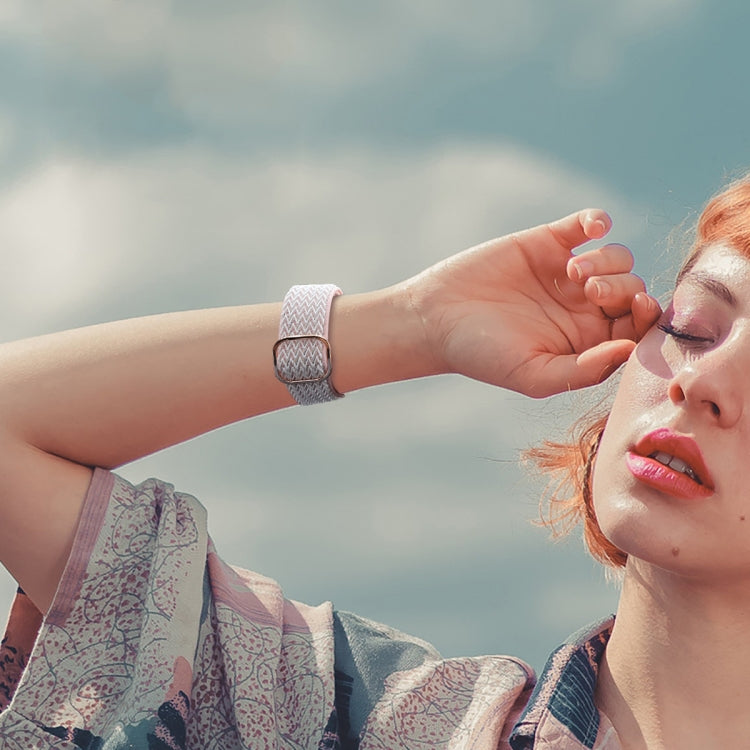 Wave Texture Nylon Watch Band For Apple Watch Ultra 49mm&Watch Ultra 2 49mm / Series 9&8&7 45mm / SE 3&SE 2&6&SE&5&4 44mm / 3&2&1 42mm(Sand Pink) by buy2fix