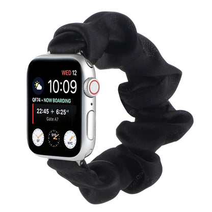 Scarf Hair Tie Watch Band For Apple Watch Ultra 49mm&Watch Ultra 2 49mm / Series 9&8&7 45mm / SE 3&SE 2&6&SE&5&4 44mm / 3&2&1 42mm(Black) by buy2fix