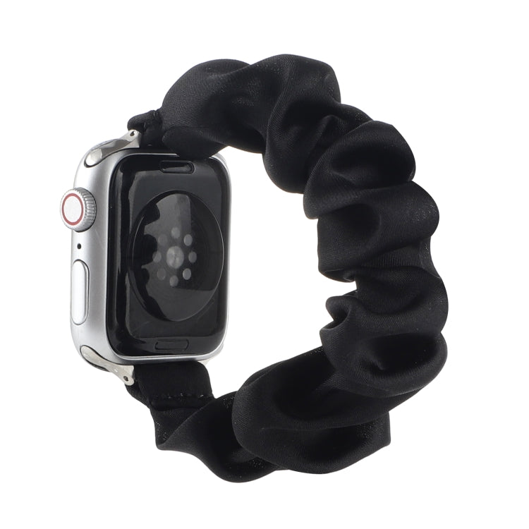 Scarf Hair Tie Watch Band For Apple Watch Ultra 49mm&Watch Ultra 2 49mm / Series 9&8&7 45mm / SE 3&SE 2&6&SE&5&4 44mm / 3&2&1 42mm(Black) by buy2fix