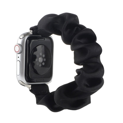Scarf Hair Tie Watch Band For Apple Watch Ultra 49mm&Watch Ultra 2 49mm / Series 9&8&7 45mm / SE 3&SE 2&6&SE&5&4 44mm / 3&2&1 42mm(Black) by buy2fix