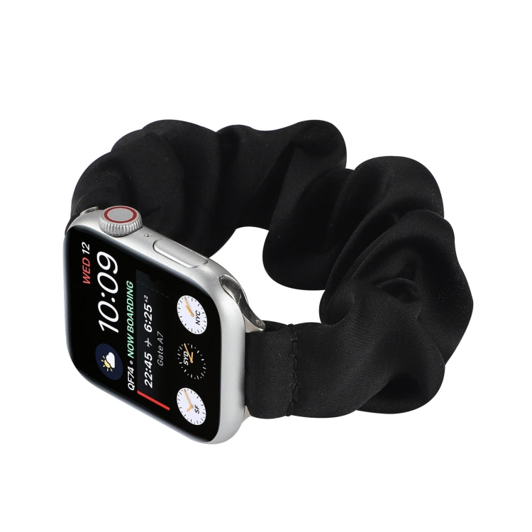 Scarf Hair Tie Watch Band For Apple Watch Ultra 49mm&Watch Ultra 2 49mm / Series 9&8&7 45mm / SE 3&SE 2&6&SE&5&4 44mm / 3&2&1 42mm(Black) by buy2fix