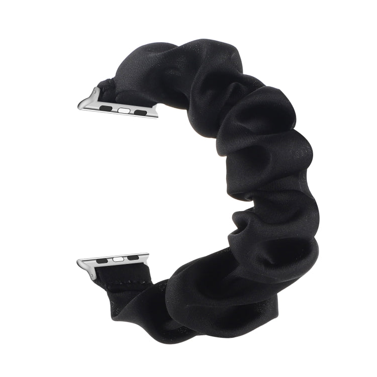 Scarf Hair Tie Watch Band For Apple Watch Ultra 49mm&Watch Ultra 2 49mm / Series 9&8&7 45mm / SE 3&SE 2&6&SE&5&4 44mm / 3&2&1 42mm(Black) by buy2fix