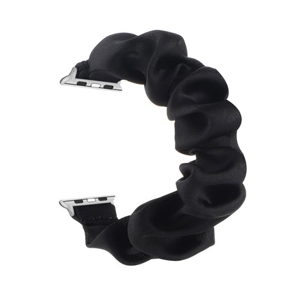 Scarf Hair Tie Watch Band For Apple Watch Ultra 49mm&Watch Ultra 2 49mm / Series 9&8&7 45mm / SE 3&SE 2&6&SE&5&4 44mm / 3&2&1 42mm(Black) by buy2fix