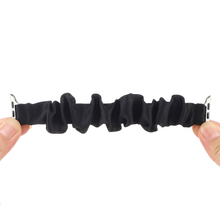 Scarf Hair Tie Watch Band For Apple Watch Ultra 49mm&Watch Ultra 2 49mm / Series 9&8&7 45mm / SE 3&SE 2&6&SE&5&4 44mm / 3&2&1 42mm(Black) by buy2fix