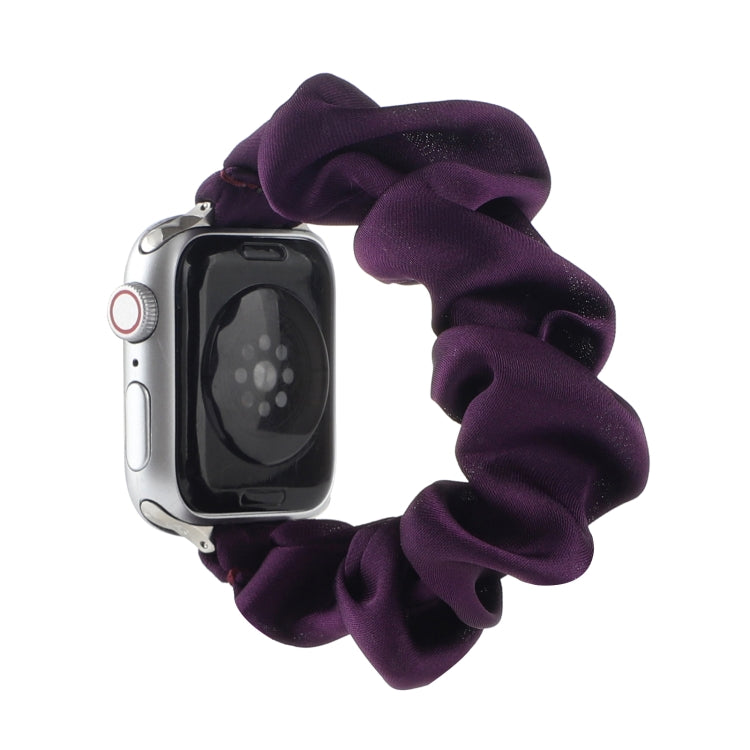 Scarf Hair Tie Watch Band For Apple Watch Ultra 49mm&Watch Ultra 2 49mm / Series 9&8&7 45mm / SE 3&SE 2&6&SE&5&4 44mm / 3&2&1 42mm(Dark Purple) by buy2fix