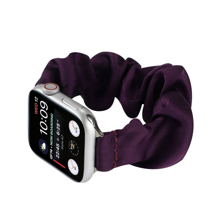 Scarf Hair Tie Watch Band For Apple Watch Ultra 49mm&Watch Ultra 2 49mm / Series 9&8&7 45mm / SE 3&SE 2&6&SE&5&4 44mm / 3&2&1 42mm(Dark Purple) by buy2fix
