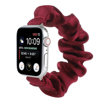Scarf Hair Tie Watch Band For Apple Watch Ultra 49mm&Watch Ultra 2 49mm / Series 9&8&7 45mm / SE 3&SE 2&6&SE&5&4 44mm / 3&2&1 42mm(Red Wine) by buy2fix