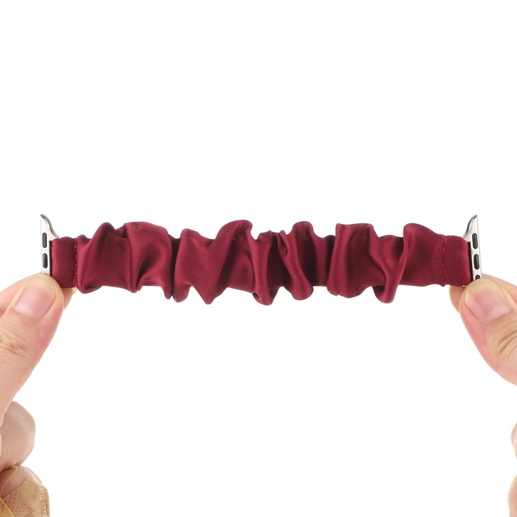 Scarf Hair Tie Watch Band For Apple Watch Ultra 49mm&Watch Ultra 2 49mm / Series 9&8&7 45mm / SE 3&SE 2&6&SE&5&4 44mm / 3&2&1 42mm(Red Wine) by buy2fix