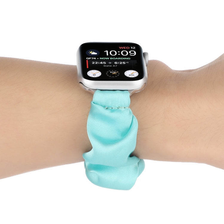 Scarf Hair Tie Watch Band For Apple Watch Ultra 49mm&Watch Ultra 2 49mm / Series 9&8&7 45mm / SE 3&SE 2&6&SE&5&4 44mm / 3&2&1 42mm(Sky Blue) by buy2fix