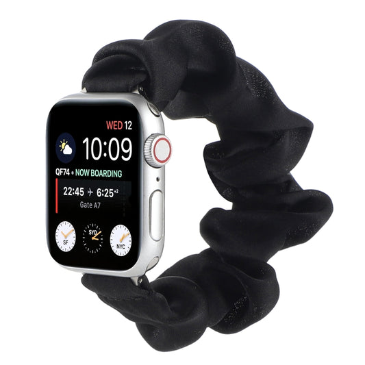 Scarf Hair Tie Watch Band For Apple Watch Series 9&8&7 41mm / SE 3&SE 2&6&SE&5&4 40mm / 3&2&1 38mm(Black) by buy2fix