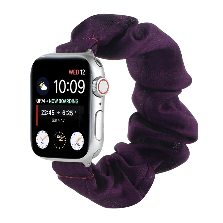 Scarf Hair Tie Watch Band For Apple Watch Series 9&8&7 41mm / SE 3&SE 2&6&SE&5&4 40mm / 3&2&1 38mm(Dark Purple) by buy2fix