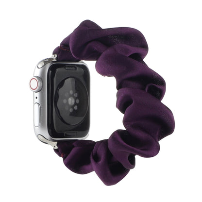 Scarf Hair Tie Watch Band For Apple Watch Series 9&8&7 41mm / SE 3&SE 2&6&SE&5&4 40mm / 3&2&1 38mm(Dark Purple) by buy2fix
