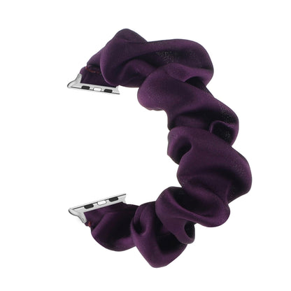 Scarf Hair Tie Watch Band For Apple Watch Series 9&8&7 41mm / SE 3&SE 2&6&SE&5&4 40mm / 3&2&1 38mm(Dark Purple) by buy2fix