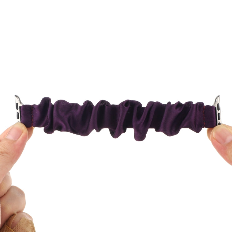 Scarf Hair Tie Watch Band For Apple Watch Series 9&8&7 41mm / SE 3&SE 2&6&SE&5&4 40mm / 3&2&1 38mm(Dark Purple) by buy2fix