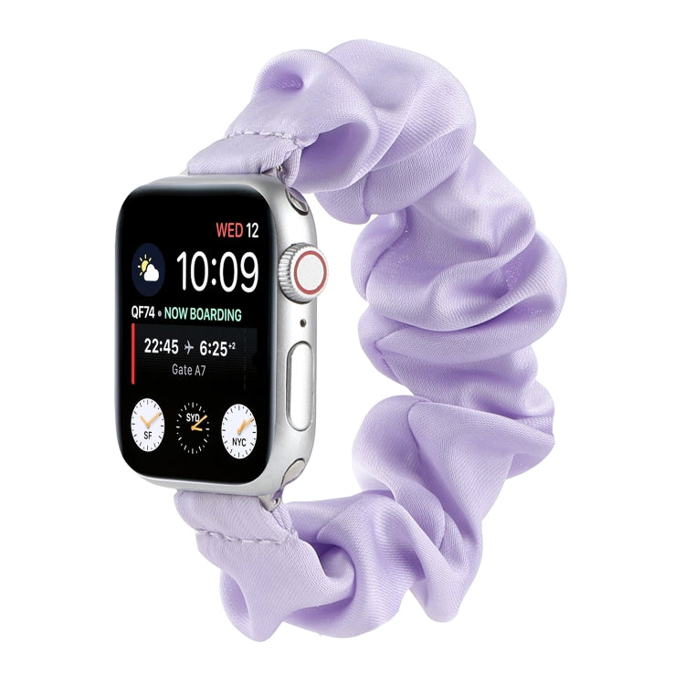 Scarf Hair Tie Watch Band For Apple Watch Series 9&8&7 41mm / SE 3&SE 2&6&SE&5&4 40mm / 3&2&1 38mm(Light Purple) by buy2fix