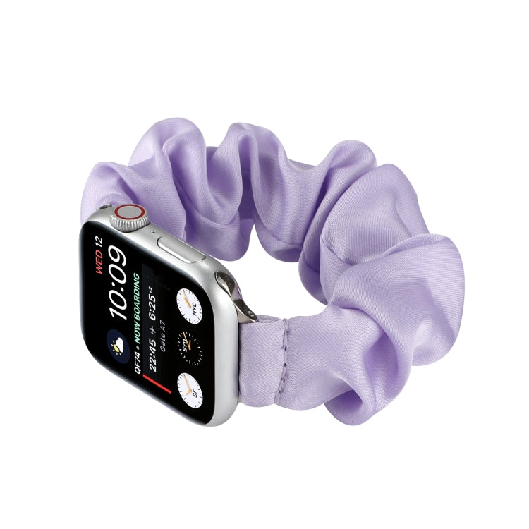 Scarf Hair Tie Watch Band For Apple Watch Series 9&8&7 41mm / SE 3&SE 2&6&SE&5&4 40mm / 3&2&1 38mm(Light Purple) by buy2fix