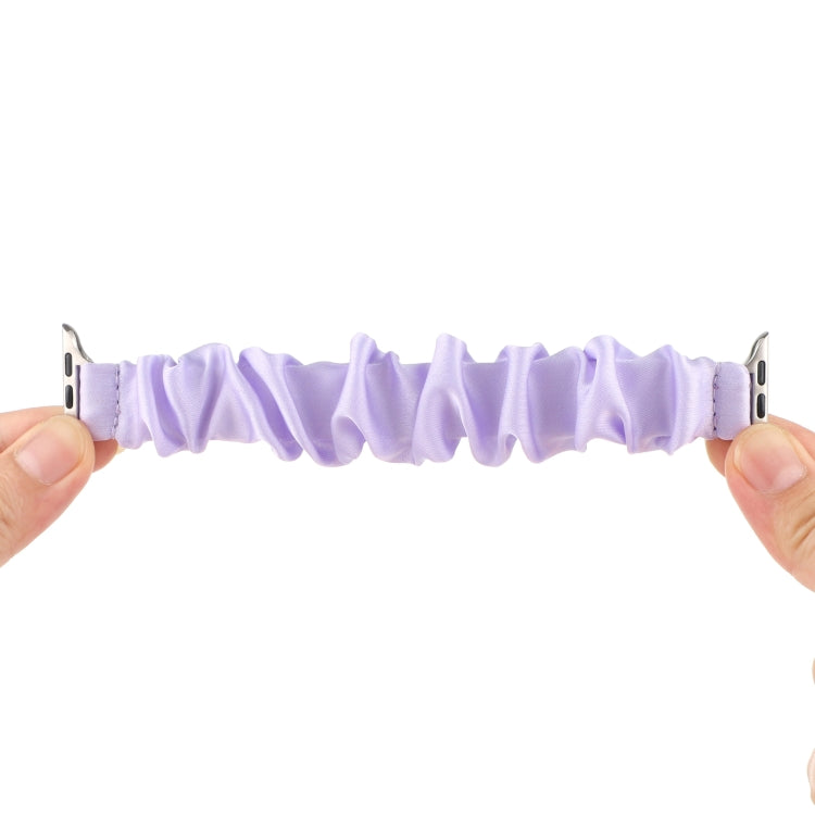 Scarf Hair Tie Watch Band For Apple Watch Series 9&8&7 41mm / SE 3&SE 2&6&SE&5&4 40mm / 3&2&1 38mm(Light Purple) by buy2fix