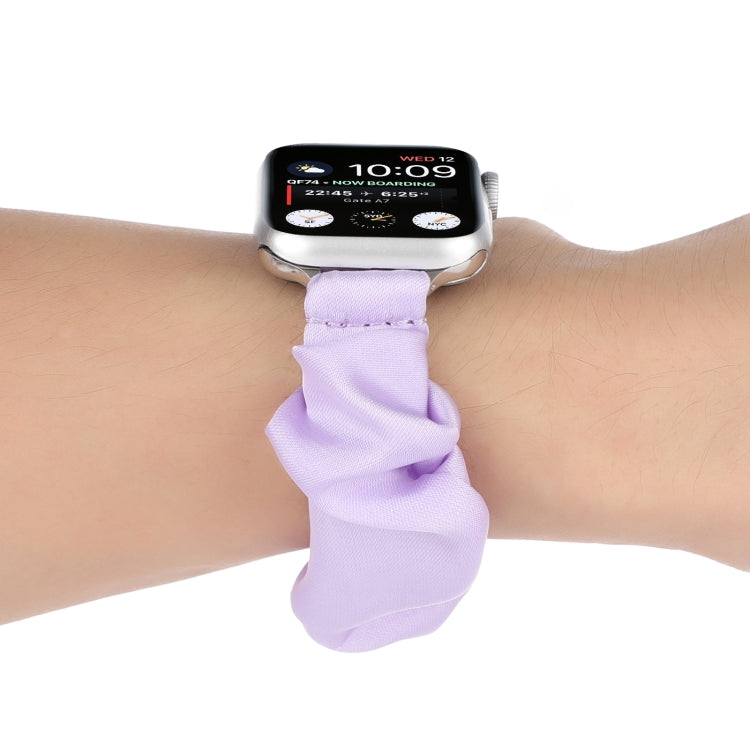 Scarf Hair Tie Watch Band For Apple Watch Series 9&8&7 41mm / SE 3&SE 2&6&SE&5&4 40mm / 3&2&1 38mm(Light Purple) by buy2fix