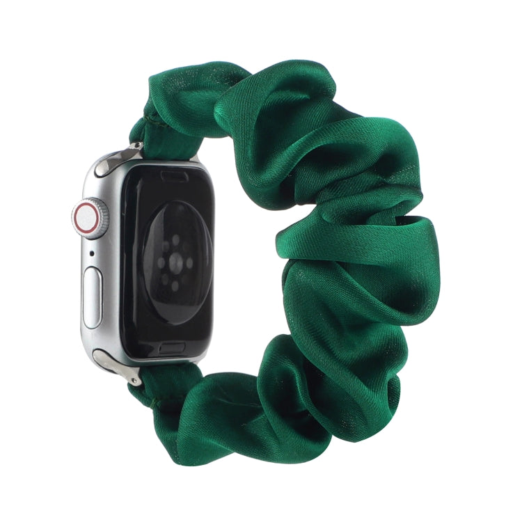 Scarf Hair Tie Watch Band For Apple Watch Series 9&8&7 41mm / SE 3&SE 2&6&SE&5&4 40mm / 3&2&1 38mm(Dark Green) by buy2fix