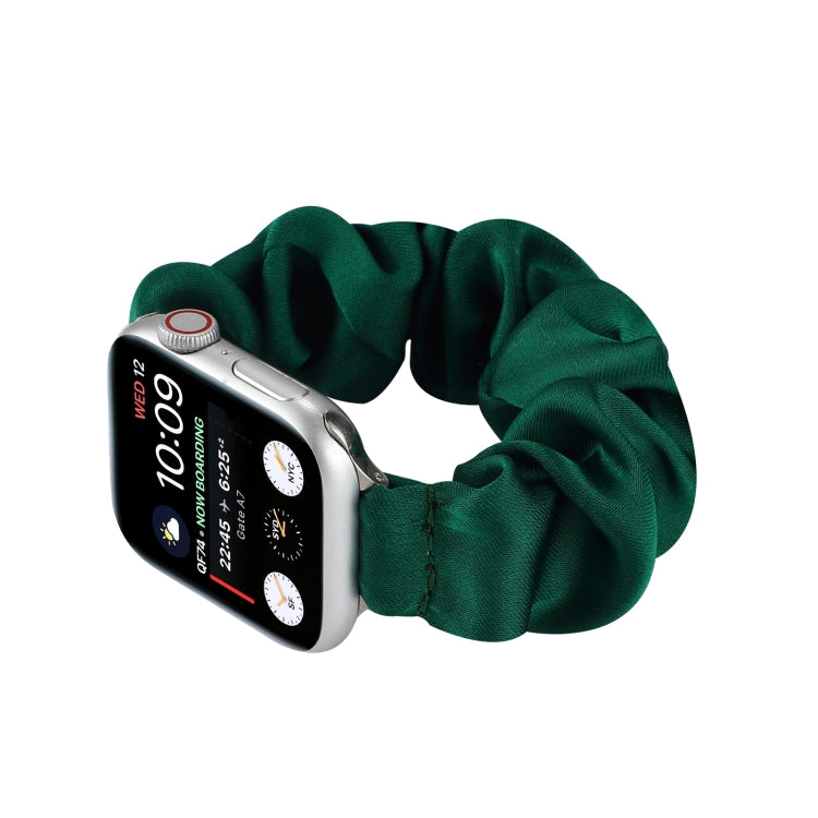 Scarf Hair Tie Watch Band For Apple Watch Series 9&8&7 41mm / SE 3&SE 2&6&SE&5&4 40mm / 3&2&1 38mm(Dark Green) by buy2fix