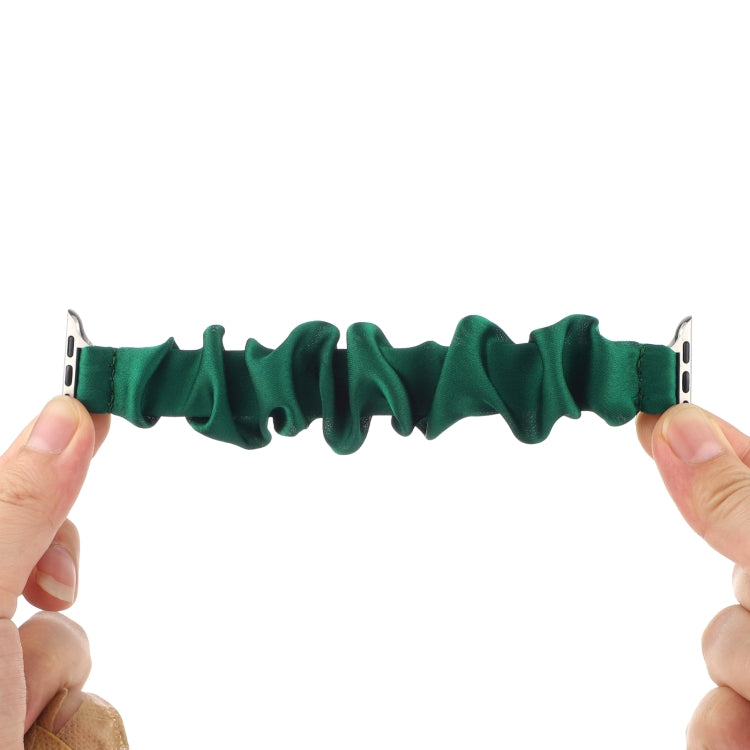 Scarf Hair Tie Watch Band For Apple Watch Series 9&8&7 41mm / SE 3&SE 2&6&SE&5&4 40mm / 3&2&1 38mm(Dark Green) by buy2fix