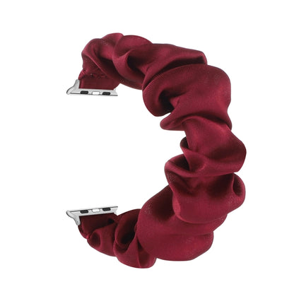 Scarf Hair Tie Watch Band For Apple Watch Series 9&8&7 41mm / SE 3&SE 2&6&SE&5&4 40mm / 3&2&1 38mm(Red Wine) by buy2fix