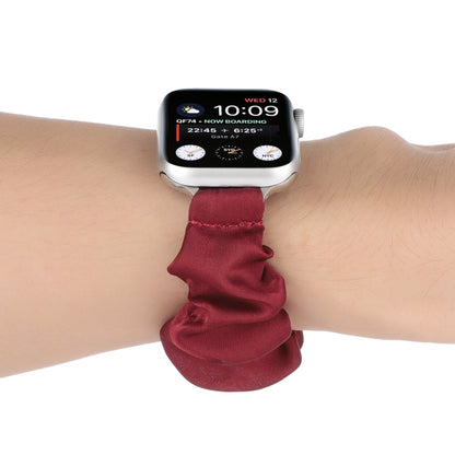Scarf Hair Tie Watch Band For Apple Watch Series 9&8&7 41mm / SE 3&SE 2&6&SE&5&4 40mm / 3&2&1 38mm(Red Wine) by buy2fix