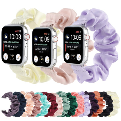 Scarf Hair Tie Watch Band For Apple Watch Series 9&8&7 41mm / SE 3&SE 2&6&SE&5&4 40mm / 3&2&1 38mm(Light Purple) by buy2fix