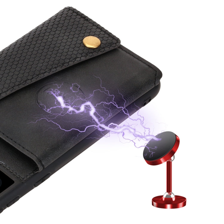 For Samsung Galaxy S21 FE Double Buckle PU + TPU Shockproof Magnetic Protective Case with Card Slot & Holder(Black) by buy2fix