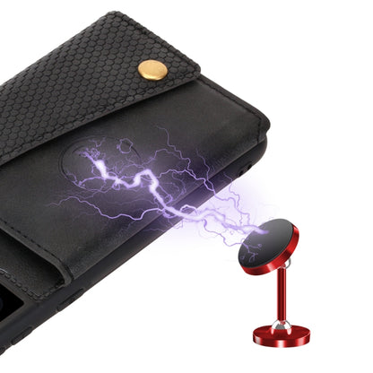 For Samsung Galaxy S21 FE Double Buckle PU + TPU Shockproof Magnetic Protective Case with Card Slot & Holder(Black) by buy2fix