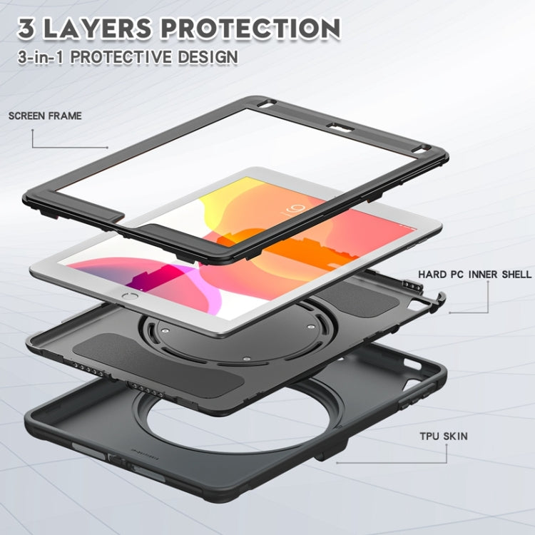 Shockproof TPU + PC Protective Case with 360 Degree Rotation Foldable Handle Grip Holder & Pen Slot For iPad 9.7 2018 / 2017 / Air 2 / Pro 9.7(Black) - iPad 9.7 (2018) & (2017) Cases by buy2fix | Online Shopping UK | buy2fix