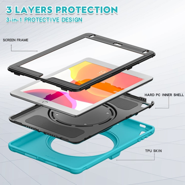 Shockproof  TPU + PC Protective Case with 360 Degree Rotation Foldable Handle Grip Holder & Pen Slot For iPad 9.7 2018 / 2017 / Air 2 / Pro 9.7(Blue) - iPad 9.7 (2018) & (2017) Cases by buy2fix | Online Shopping UK | buy2fix