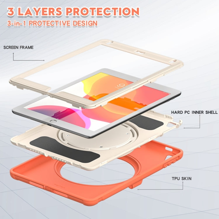 Shocproof TPU + PC Protective Case with 360 Degree Rotation Foldable Handle Grip Holder & Pen Slot For iPad 9.7 2018 / 2017 / Air 2 / Pro 9.7(Living Coral) - iPad 9.7 (2018) & (2017) Cases by buy2fix | Online Shopping UK | buy2fix