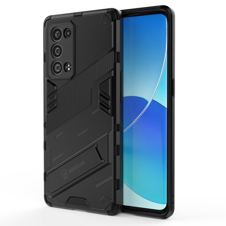 For OPPO Reno6 Pro+ 5G Punk Armor 2 in 1 PC + TPU Shockproof Case with Invisible Holder(Black) by buy2fix