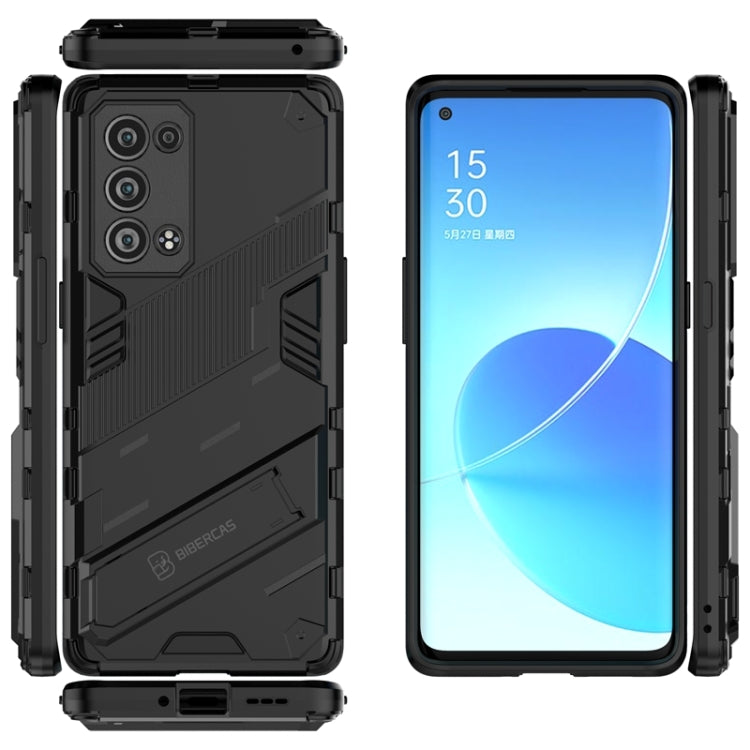 For OPPO Reno6 Pro+ 5G Punk Armor 2 in 1 PC + TPU Shockproof Case with Invisible Holder(Black) by buy2fix