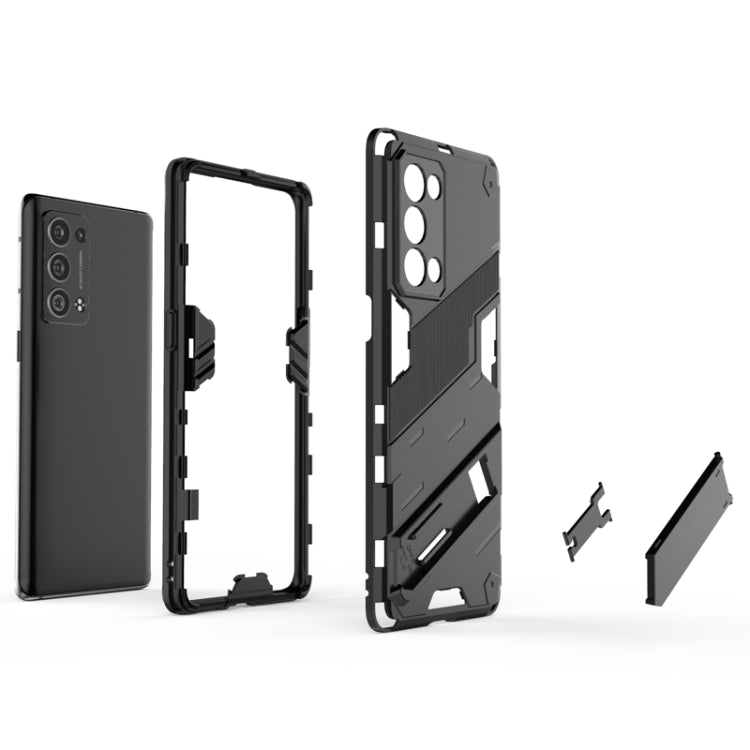 For OPPO Reno6 Pro+ 5G Punk Armor 2 in 1 PC + TPU Shockproof Case with Invisible Holder(Black) by buy2fix