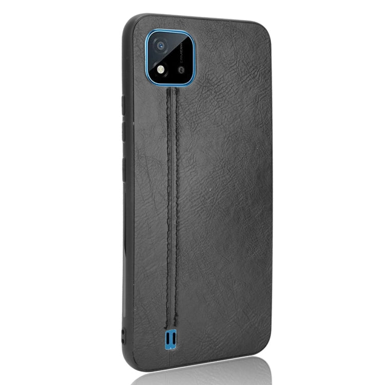 For OPPO Realme C11 2021 / Realme C20 Shockproof Sewing Cow Pattern Skin PC + PU + TPU Case(Black) - Realme Cases by buy2fix | Online Shopping UK | buy2fix