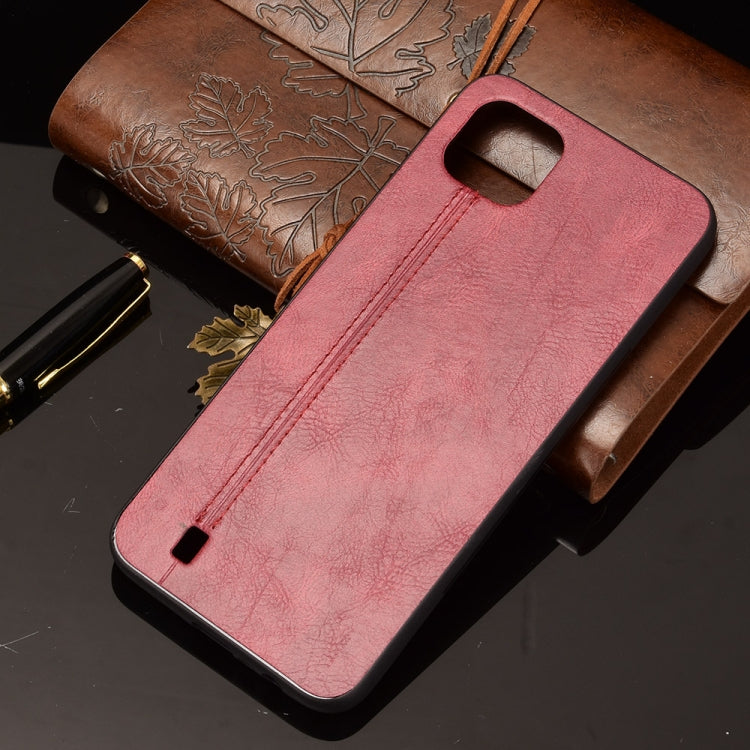 For OPPO Realme C11 2021 / Realme C20 Shockproof Sewing Cow Pattern Skin PC + PU + TPU Case(Red) - Realme Cases by buy2fix | Online Shopping UK | buy2fix