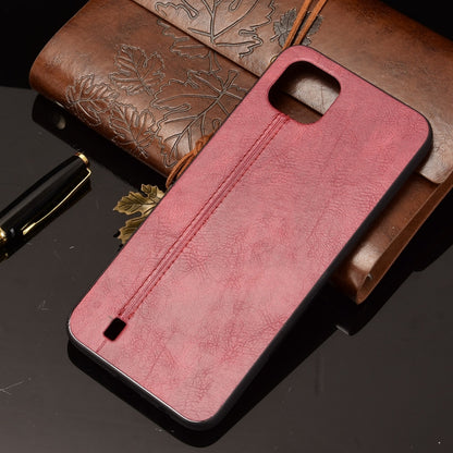 For OPPO Realme C11 2021 / Realme C20 Shockproof Sewing Cow Pattern Skin PC + PU + TPU Case(Red) - Realme Cases by buy2fix | Online Shopping UK | buy2fix