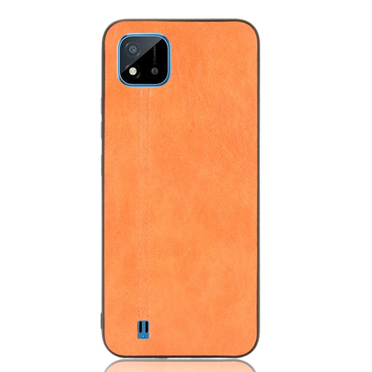 For OPPO Realme C11 2021 / Realme C20 Shockproof Sewing Cow Pattern Skin PC + PU + TPU Case(Orange) - Realme Cases by buy2fix | Online Shopping UK | buy2fix