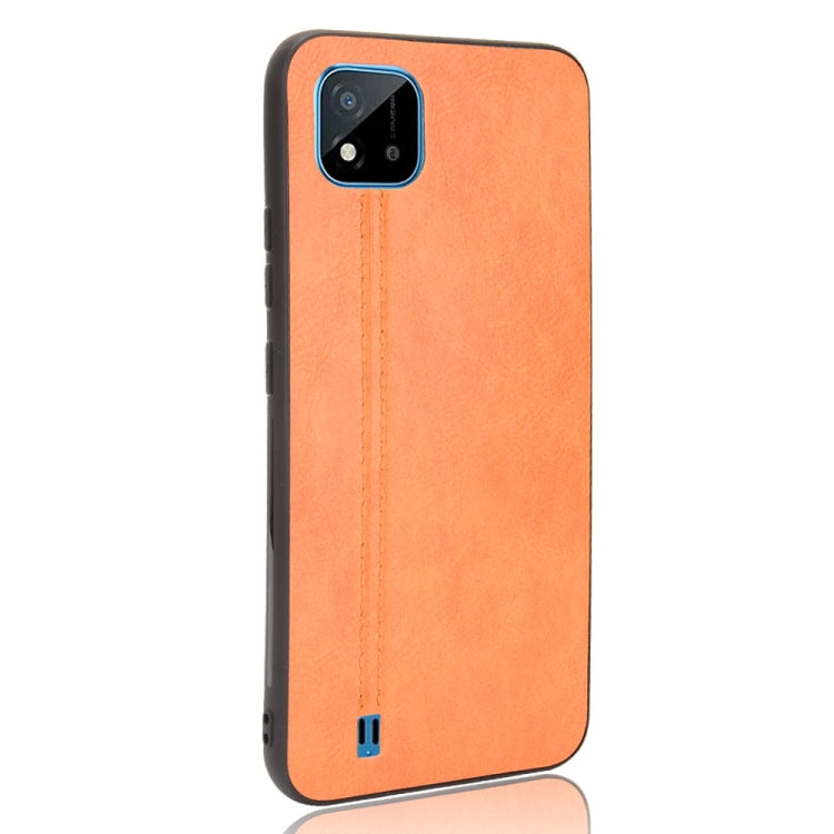 For OPPO Realme C11 2021 / Realme C20 Shockproof Sewing Cow Pattern Skin PC + PU + TPU Case(Orange) - Realme Cases by buy2fix | Online Shopping UK | buy2fix
