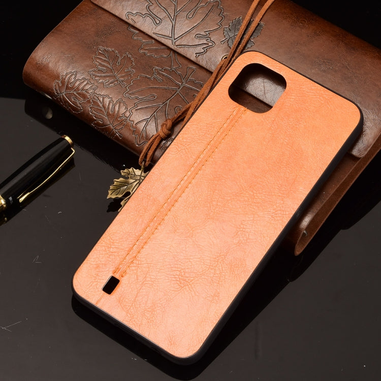 For OPPO Realme C11 2021 / Realme C20 Shockproof Sewing Cow Pattern Skin PC + PU + TPU Case(Orange) - Realme Cases by buy2fix | Online Shopping UK | buy2fix