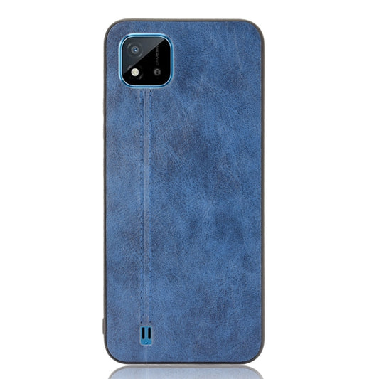 For OPPO Realme C11 2021 / Realme C20 Shockproof Sewing Cow Pattern Skin PC + PU + TPU Case(Blue) - Realme Cases by buy2fix | Online Shopping UK | buy2fix