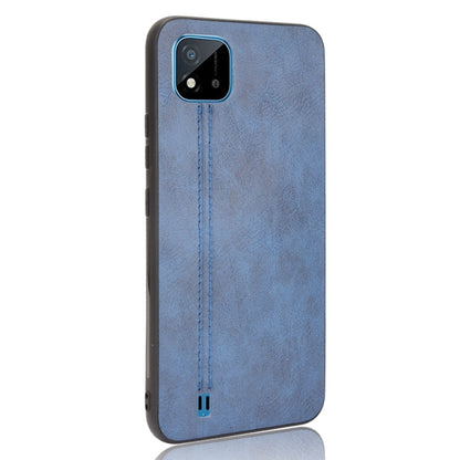 For OPPO Realme C11 2021 / Realme C20 Shockproof Sewing Cow Pattern Skin PC + PU + TPU Case(Blue) - Realme Cases by buy2fix | Online Shopping UK | buy2fix