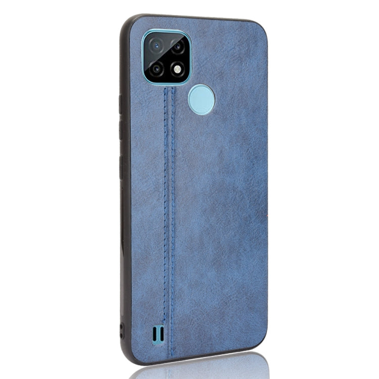 For OPPO Realme C21 Shockproof Sewing Cow Pattern Skin PC + PU + TPU Case(Blue) - Realme Cases by buy2fix | Online Shopping UK | buy2fix