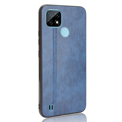 For OPPO Realme C21 Shockproof Sewing Cow Pattern Skin PC + PU + TPU Case(Blue) - Realme Cases by buy2fix | Online Shopping UK | buy2fix