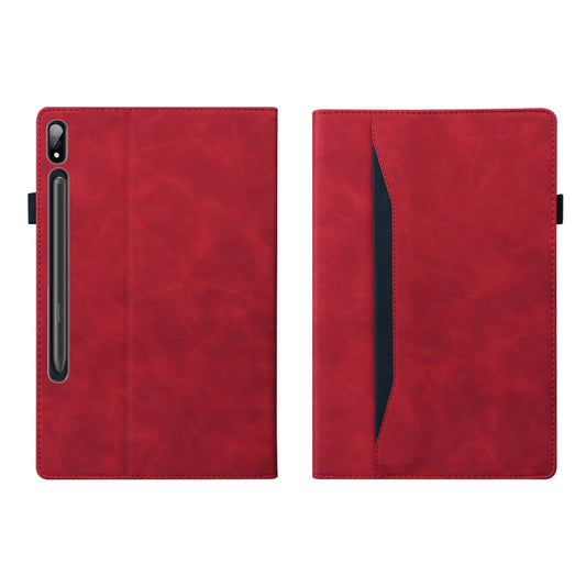 For Samsung Galaxy Tab S8 / Galaxy Tab S7 2020 SM-T870 / SM-T875 Business Shockproof Horizontal Flip Leather Case with Holder & Card Slots & Photo Frame & Pen Slot & Sleep / Wake-up Function(Red) - Galaxy Tab S8 Cases by buy2fix | Online Shopping UK | buy2fix