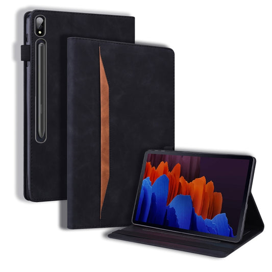 For Samsung Galaxy Tab S8+ / Tab S8 Plus /  Tab S7 FE / Tab S7+ SM-T970 / SM-T976B Business Shockproof Horizontal Flip Leather Case with Holder & Card Slots & Photo Frame & Pen Slot & Sleep / Wake-up Function(Black) - Galaxy Tab S8+ Cases by buy2fix | Online Shopping UK | buy2fix