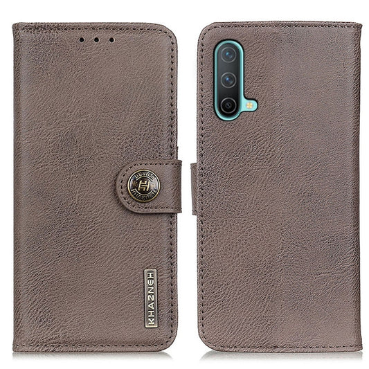 For OnePlus Nord CE 5G KHAZNEH Cowhide Texture Horizontal Flip Leather Case with Holder & Card Slots & Wallet(Khaki) - OnePlus Cases by buy2fix | Online Shopping UK | buy2fix